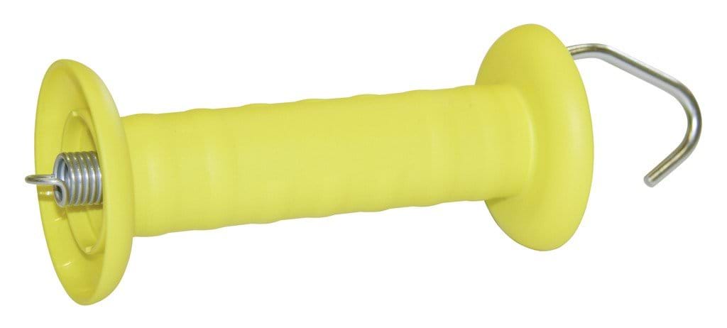 Uchwyt bramowy z hakiem i sprężyną naciągową, żółty, Kerbl - Cavalo